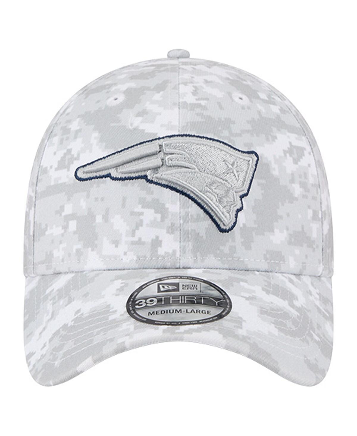 New Era Men's White New England Patriots 2025 Salute to Service Digital Camo Fan Pack 39THIRTY Flex Hat