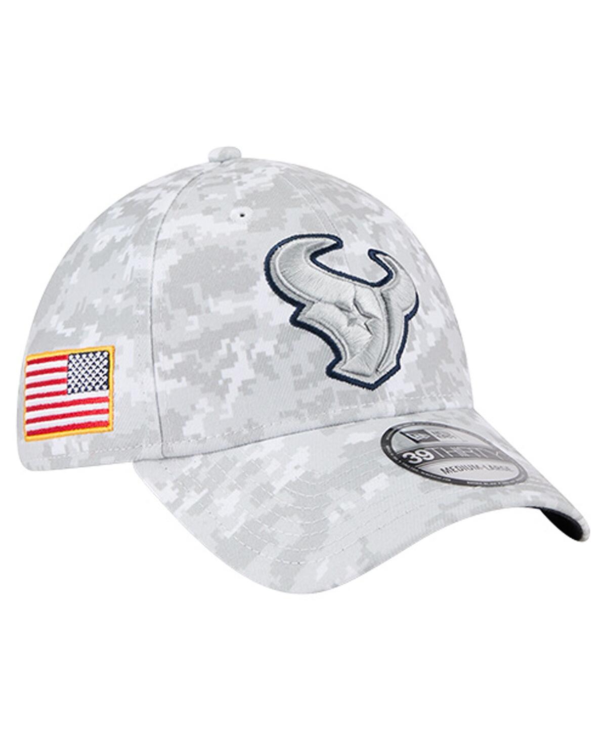 New Era Men's White Houston Texans 2025 Salute to Service Digital Camo Fan Pack 39THIRTY Flex Hat