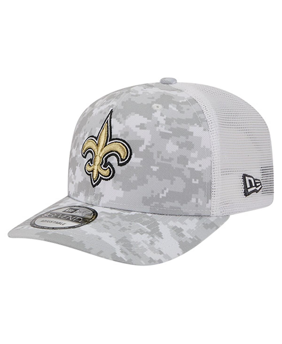 New Era Men's Gray New Orleans Saints Salute to Service Fan Pack 9SEVENTY Trucker Adjustable Hat