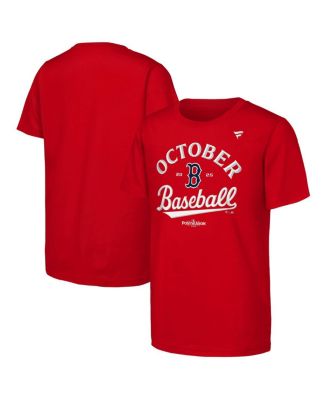 Fanatics - Big Boys and Girls Red Boston Red Sox 2025 MLB Postseason Locker Room T-Shirt