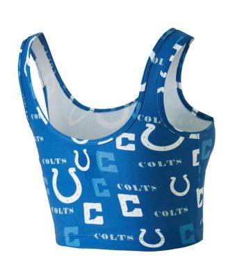 Women's Royal Indianapolis Colts Mosaic Allover Print Bralette
