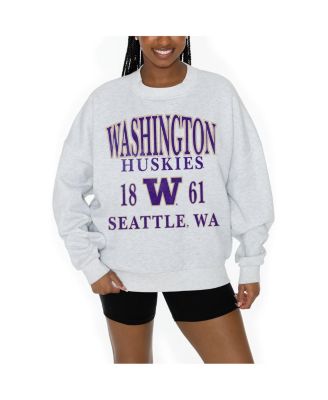 Gameday Couture - Women's Gray Washington Huskies Established Premium Fleece Drop Pullover Sweatshirt