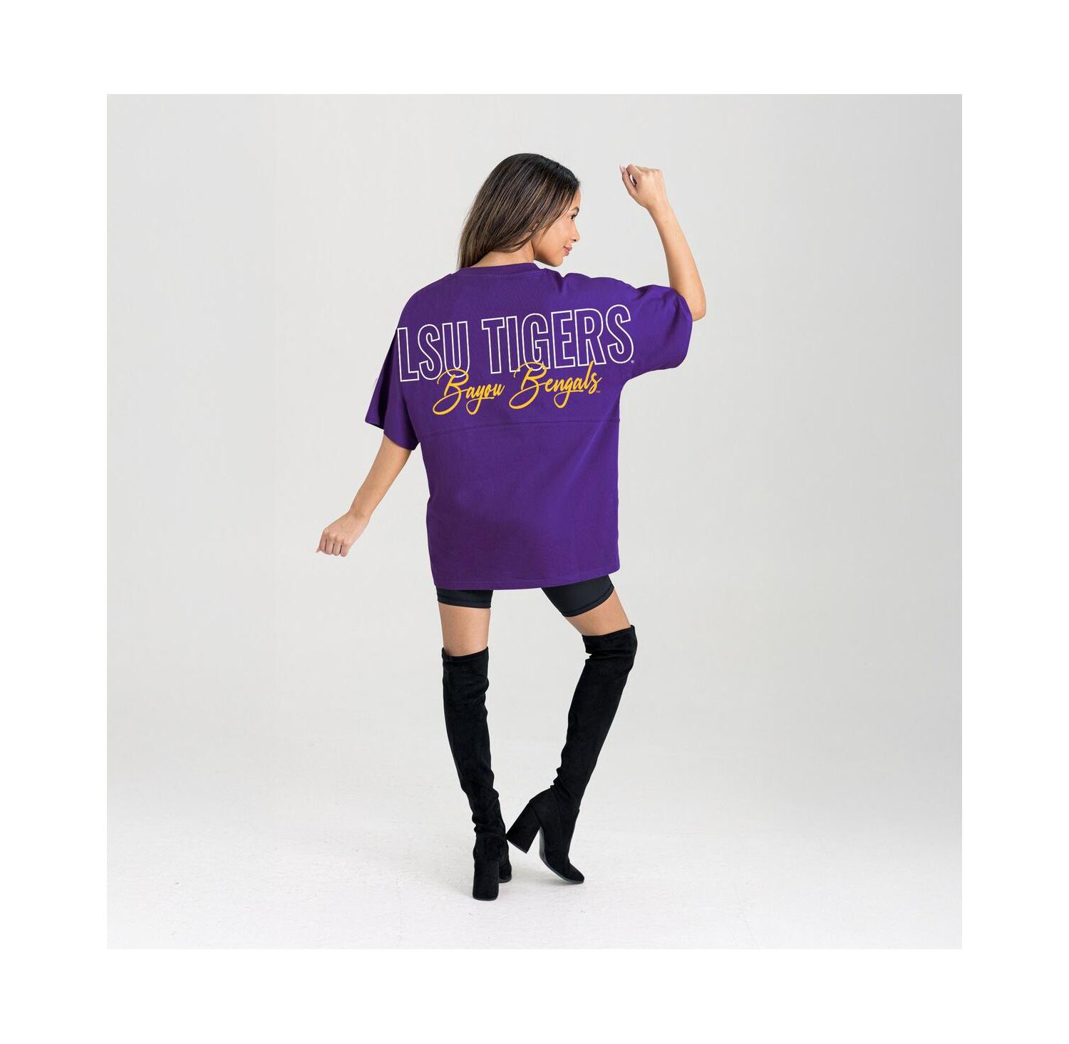 Women's Purple LSU Tigers Oversized Back at Ya T-Shirt