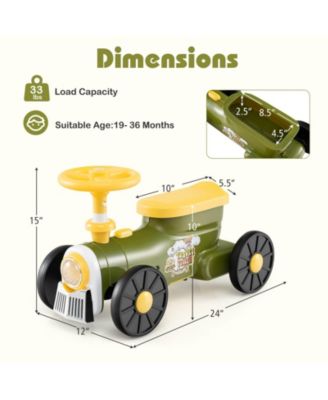 Ride on Push Car with Storage Compartment & Train Whistle Sound Button