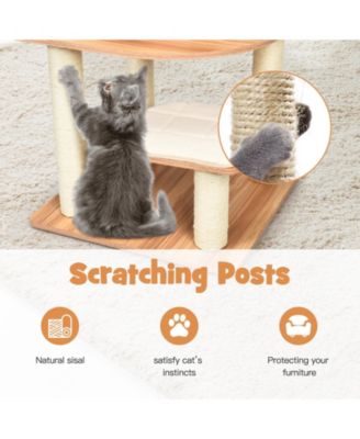 7-Layer Wooden Cat Tree Tall Cat Tower with Sisal Posts and Condo