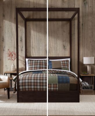 Classic Patchwork Cotton Reversible 3-Pc. Quilt Set, King