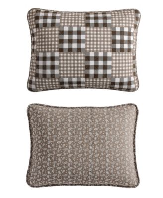 Gingham Patchwork Cotton Reversible 3-Pc. Quilt Set, King