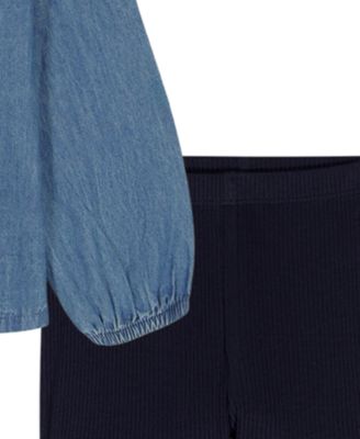 Baby Girls' Long-Sleeve Top and Leggings, 2-Piece Set