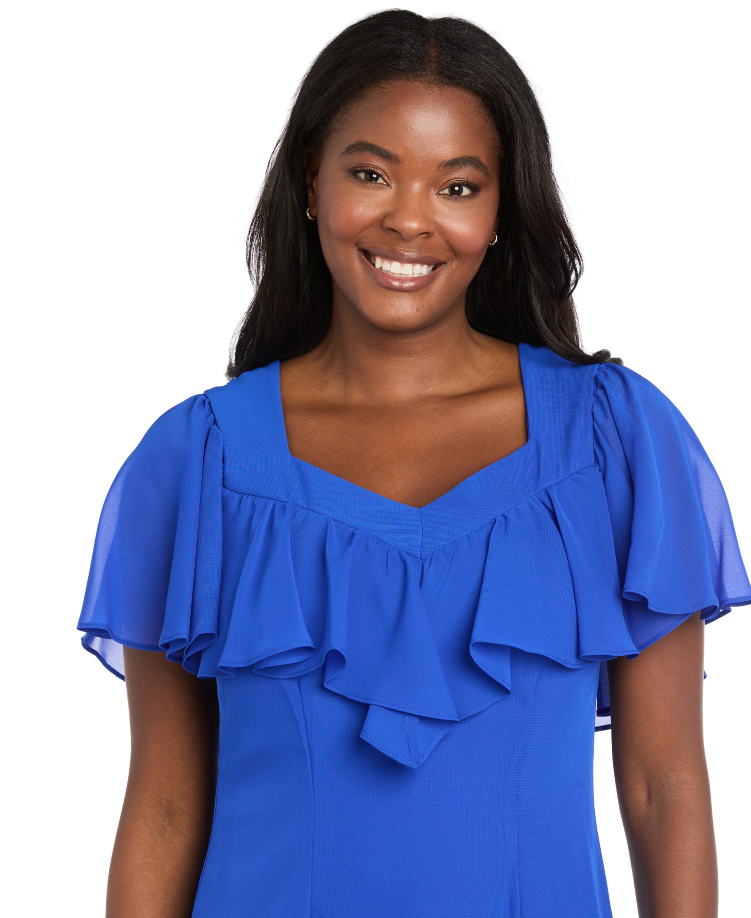 Women's Capelet Short-Sleeve Dress