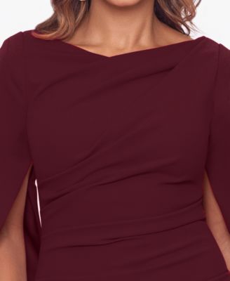 Petite Drape-Design Boat Neck Sheath Dress