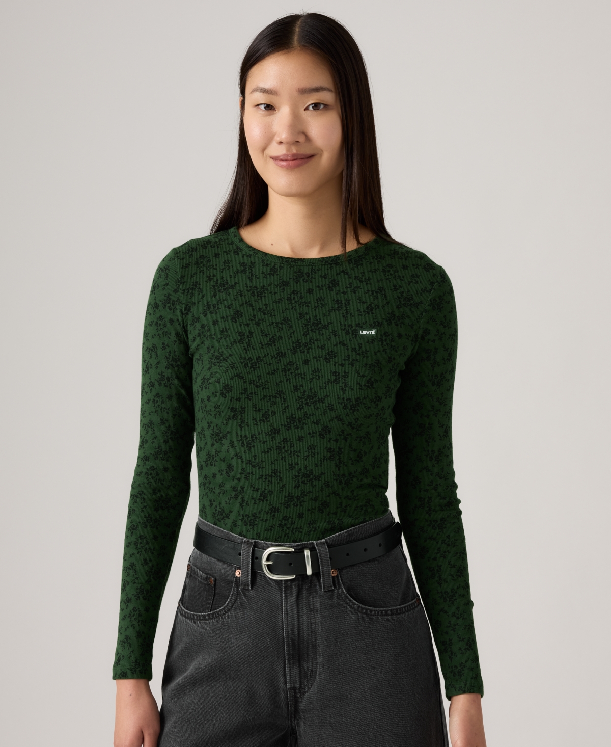 Levi's Women's Hayes Clara Strip Long Sleeve Top In Green