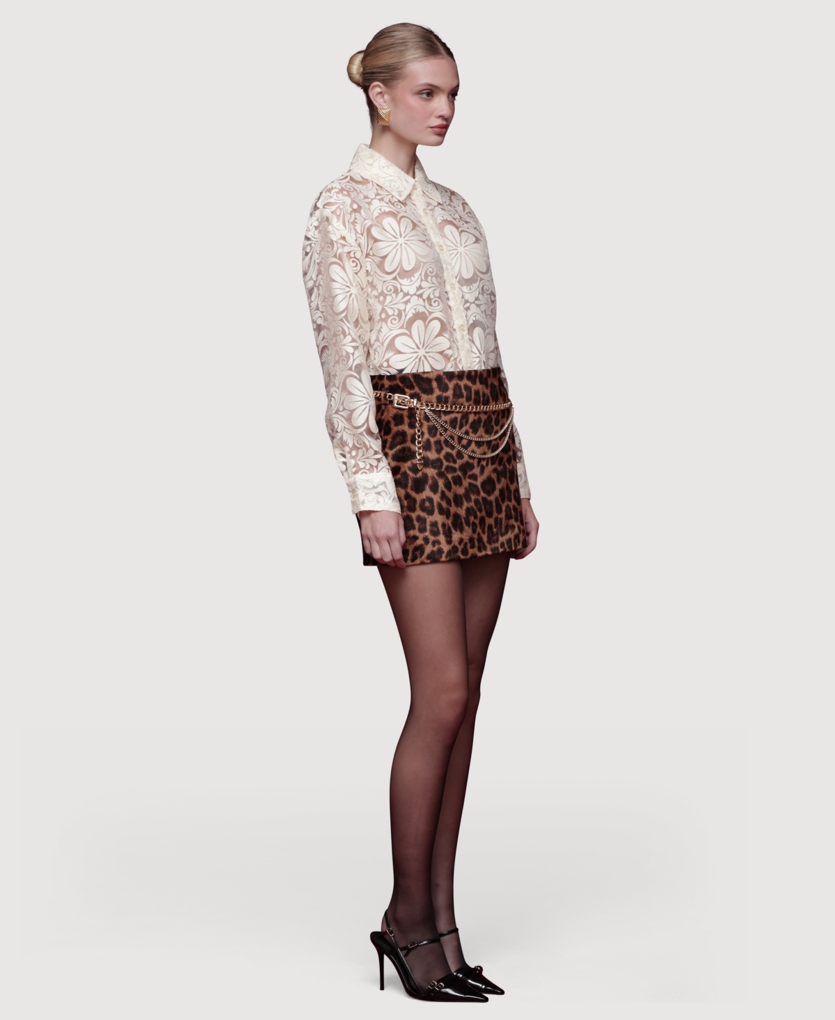 Avec Les Filles Women's Printed Mini Skirt In Brown