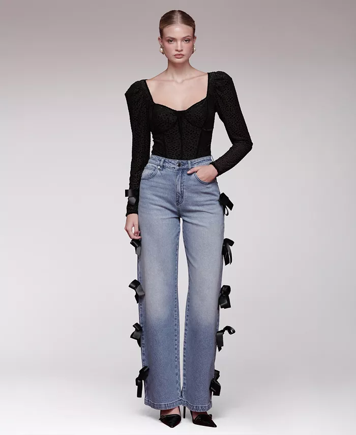 Women's Bow Detail High-Rise Jeans - thumbnail 2