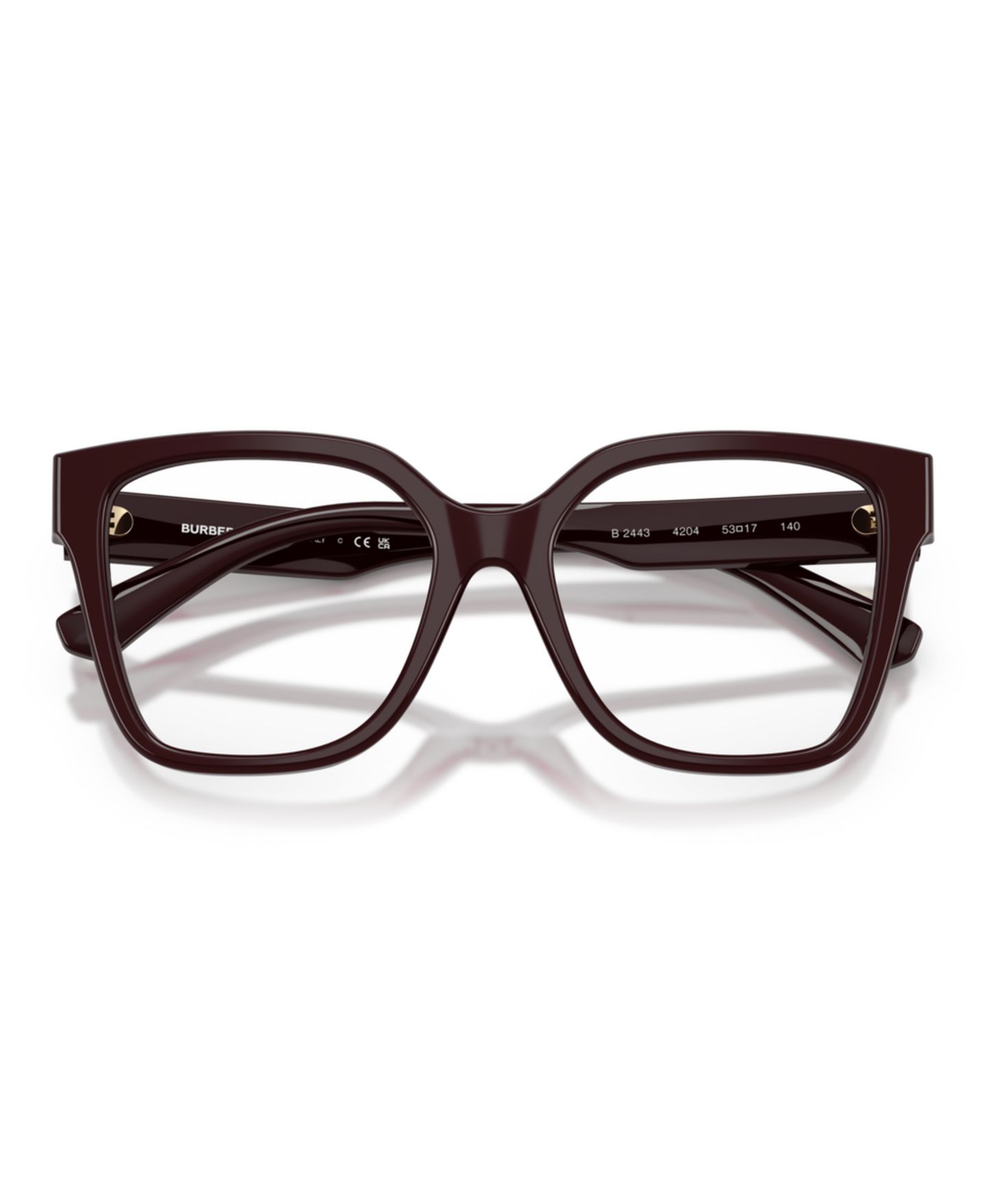 Женские очки Burberry Woman Square Plastic BE2443 Eyeglasses, цвет: Бордо — фото 5