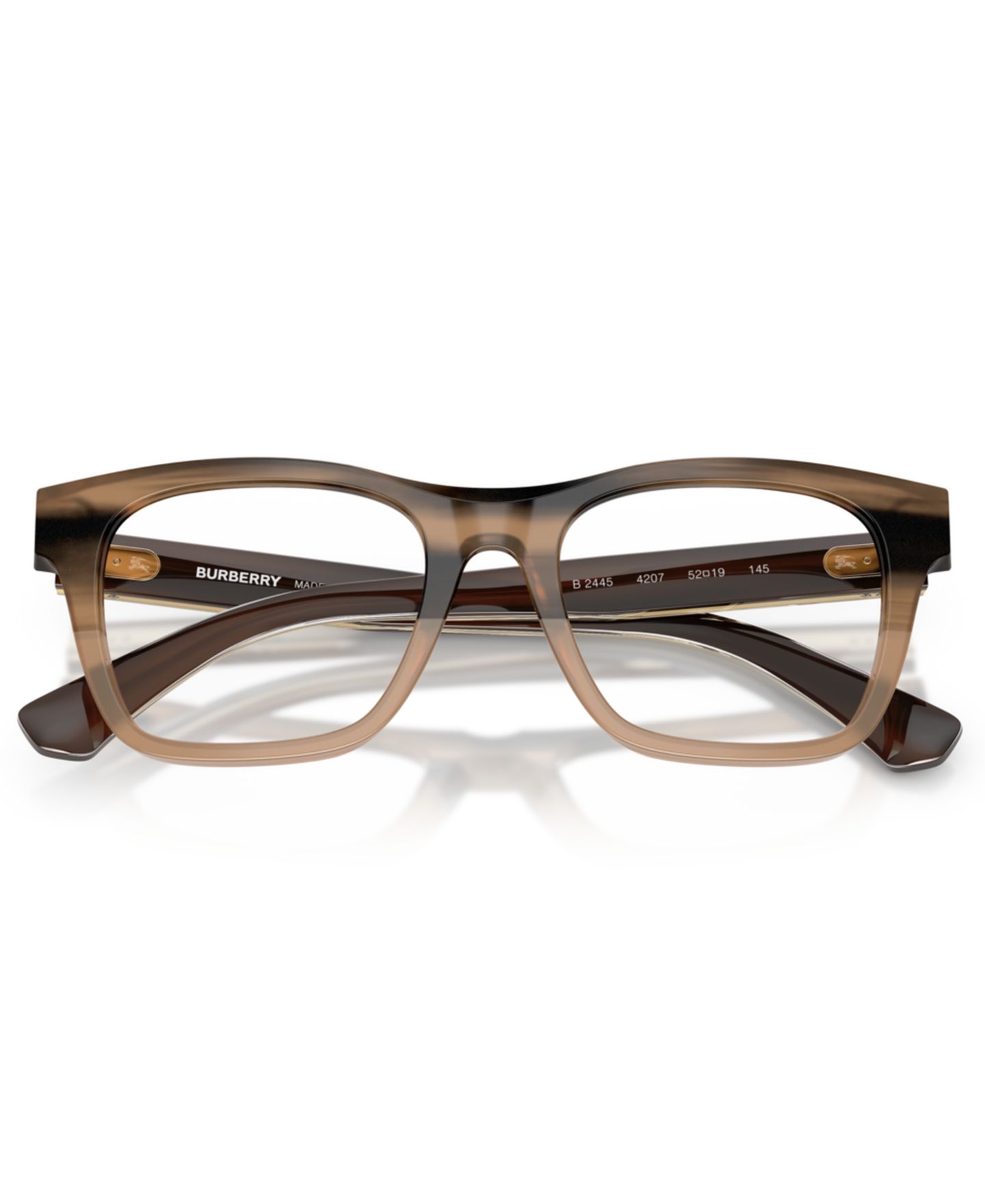 Мужские очки Burberry Man Square Plastic BE2445 Eyeglasses, цвет: Полосатый бежевый — фото 2