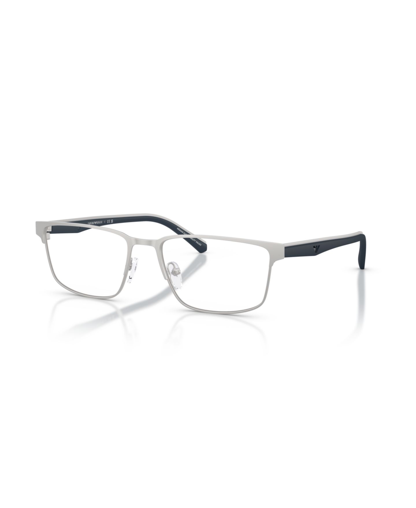 Мужские очки Emporio Armani Man Rectangle Metal EA1175 Eyeglasses, цвет: Матовый серебряный — фото 1