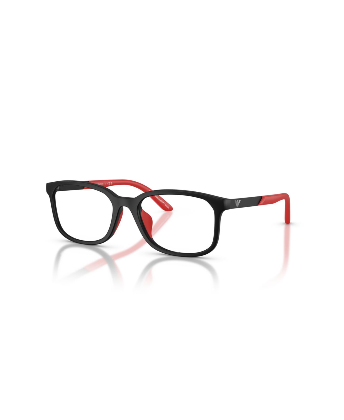 Детские очки Emporio Armani Pillow Plastic EK3008U Eyeglasses(Ages 07-10), цвет: Матовый чёрный — фото 1
