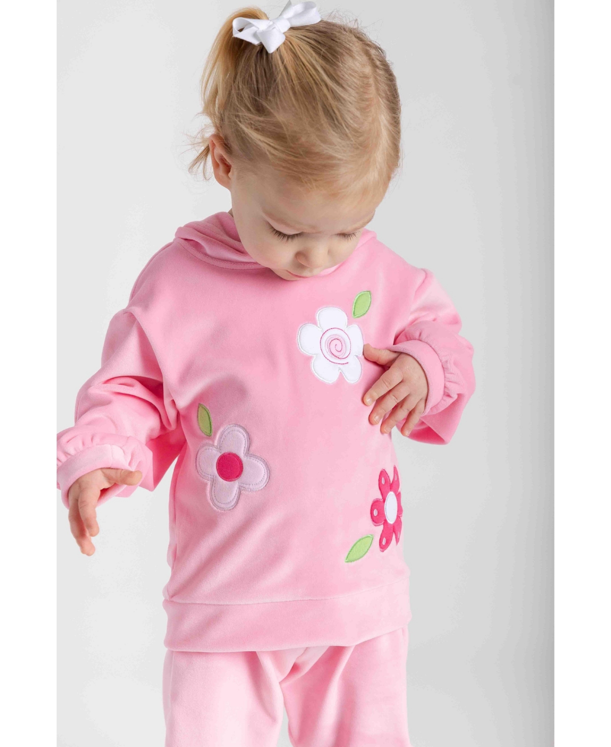 Florence Eiseman Baby Girls Velour Hoodie With Flowers