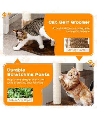 7-Layer Wooden Cat Tree Tall Cat Tower with Sisal Posts and Condo