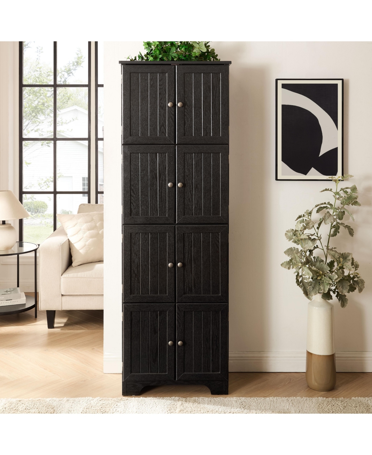 Casainc 72.4" Tall Storage Cabinet with 8 Doors and 4 Shelves