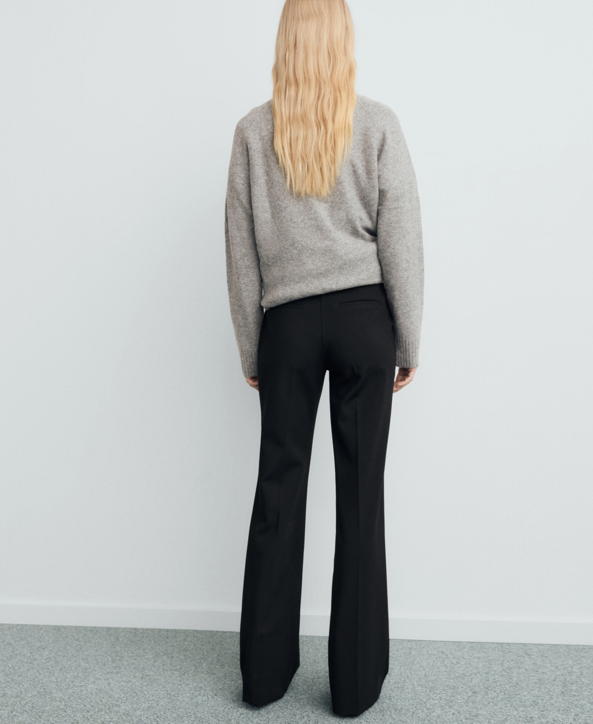 Mango Women's Mid-rise Flare Pants In Black