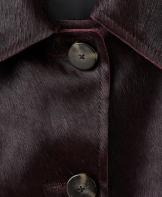 Women's Fur Pockets Leather Jacket