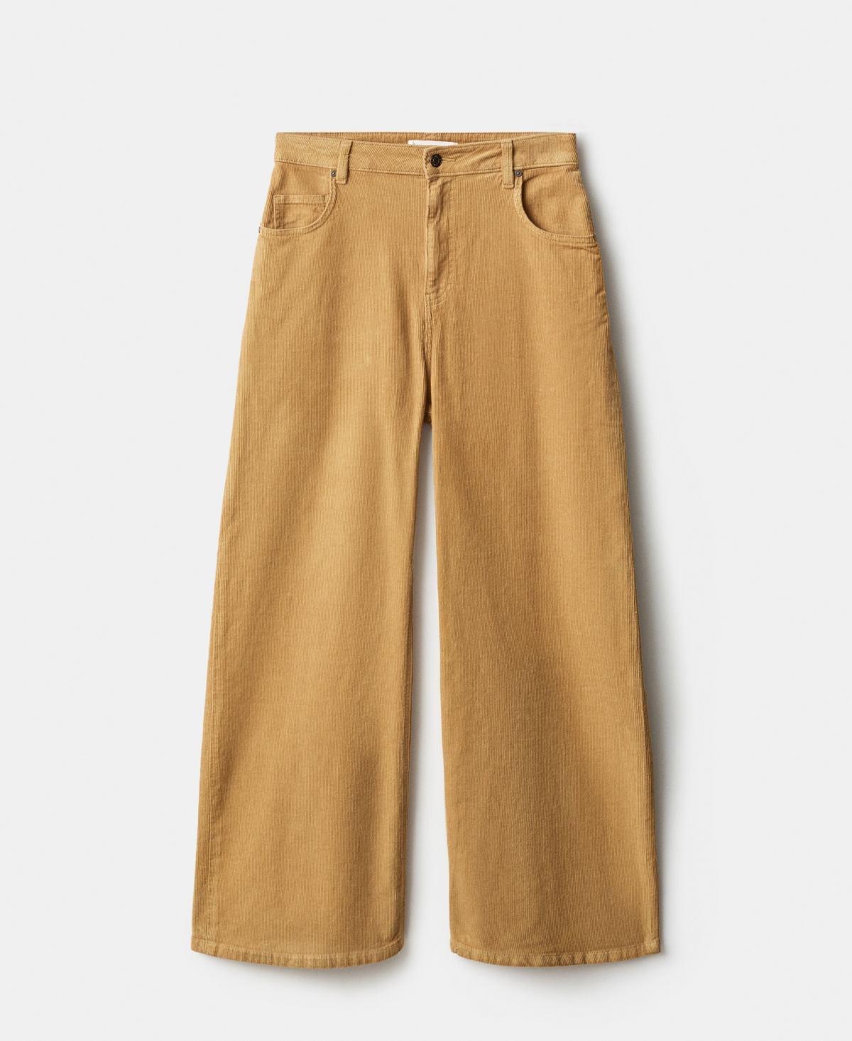 Mango Wide Leg Corduroy Pants In Gold