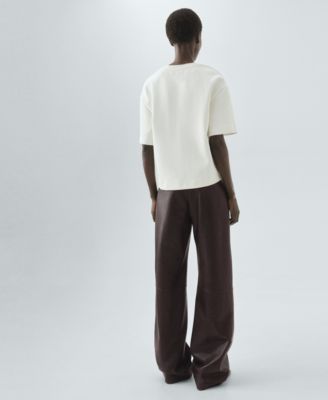 Women's Leather Straight-Leg Pants