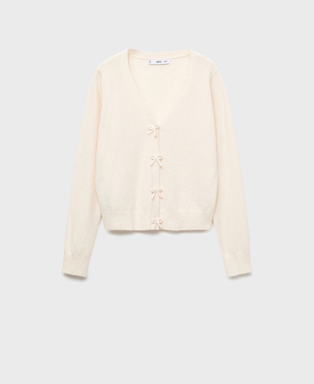 Mango Women's V-neck Wool-blend Cardigan In White