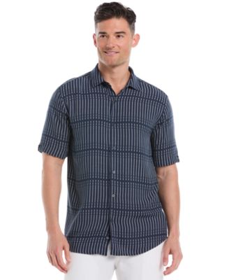 Cubavera - Men's Broken Stripe Print Short-Sleeve Shirt