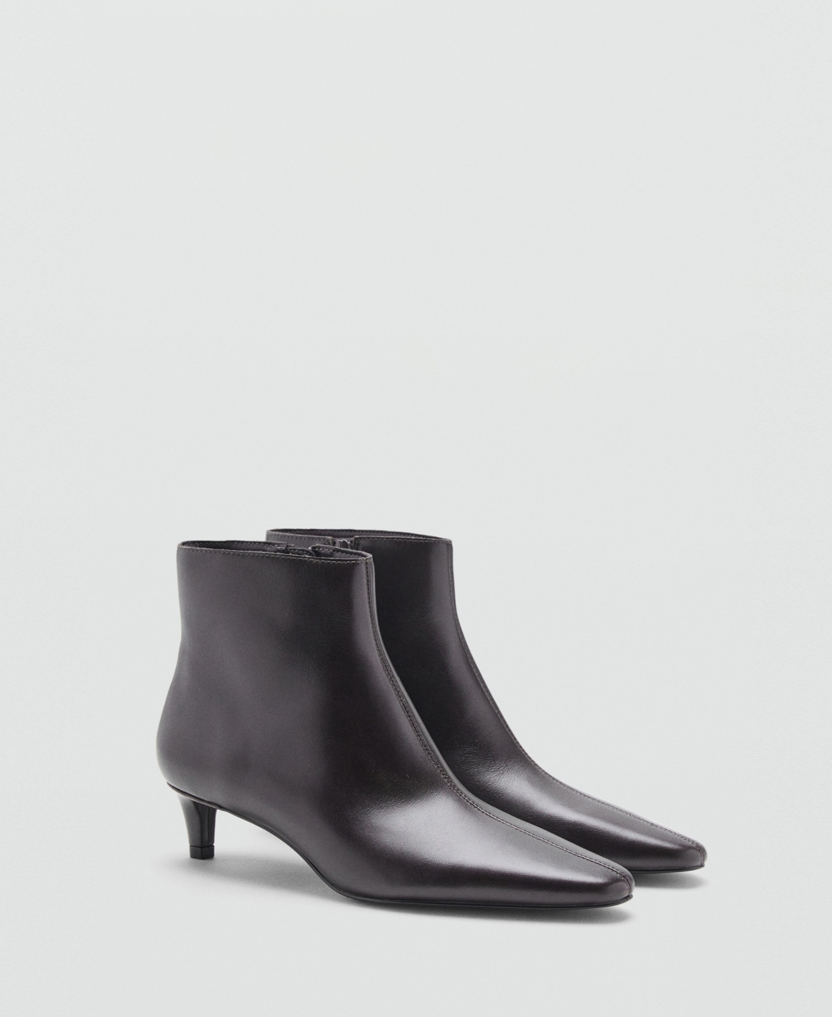 Mango Women's Kitten Heels Leather Boots