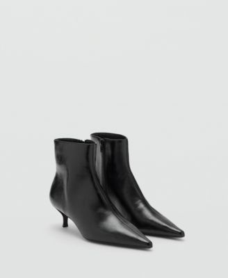 MANGO - Women's Kitten-Heel Pointed-Toe Ankle Boots