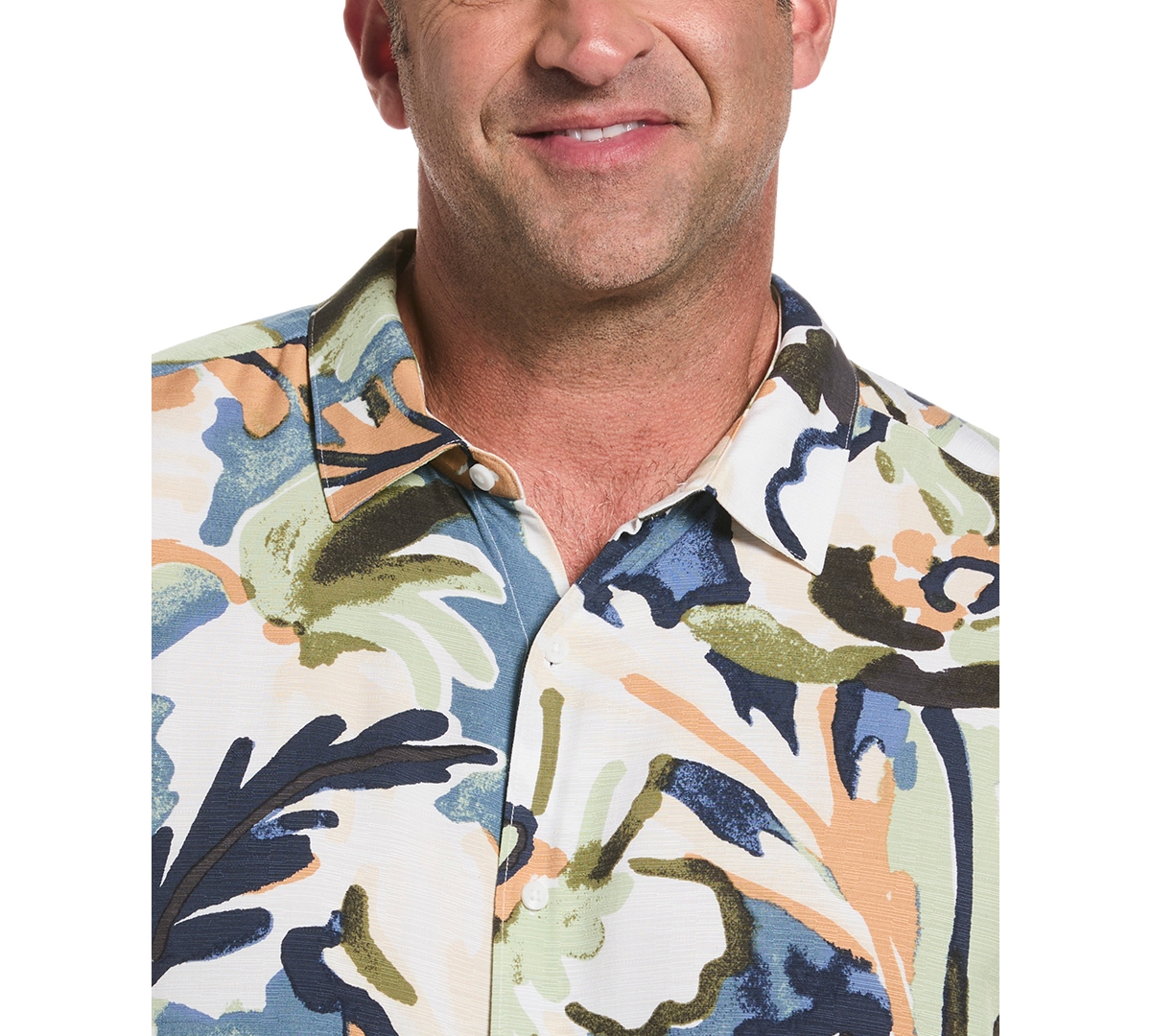 Cubavera Men's Big & Tall Water-color Painting Print Classic-fit Shirt In Multi