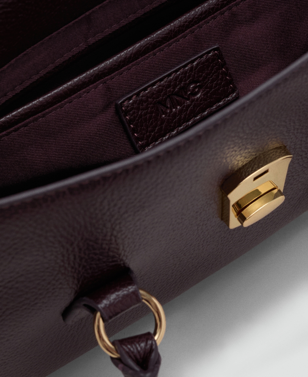 Mango Women's City Flap Shoulder Bag In Burgundy