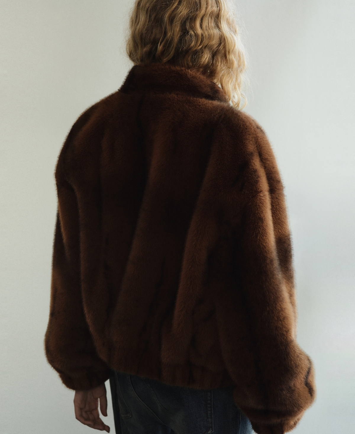 Mango Faux Fur Effect Jacket With Pockets Medium Brown In Brown