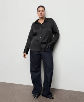 Women's Satin Finish Flowy Shirt