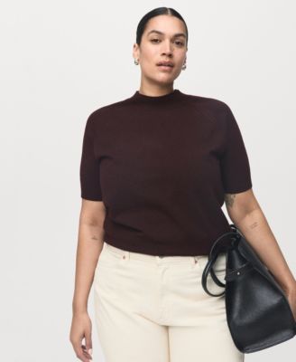 Women's Short-Sleeved Wool-Blend Sweater