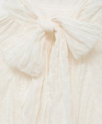 Women's Bow Textured Blouse