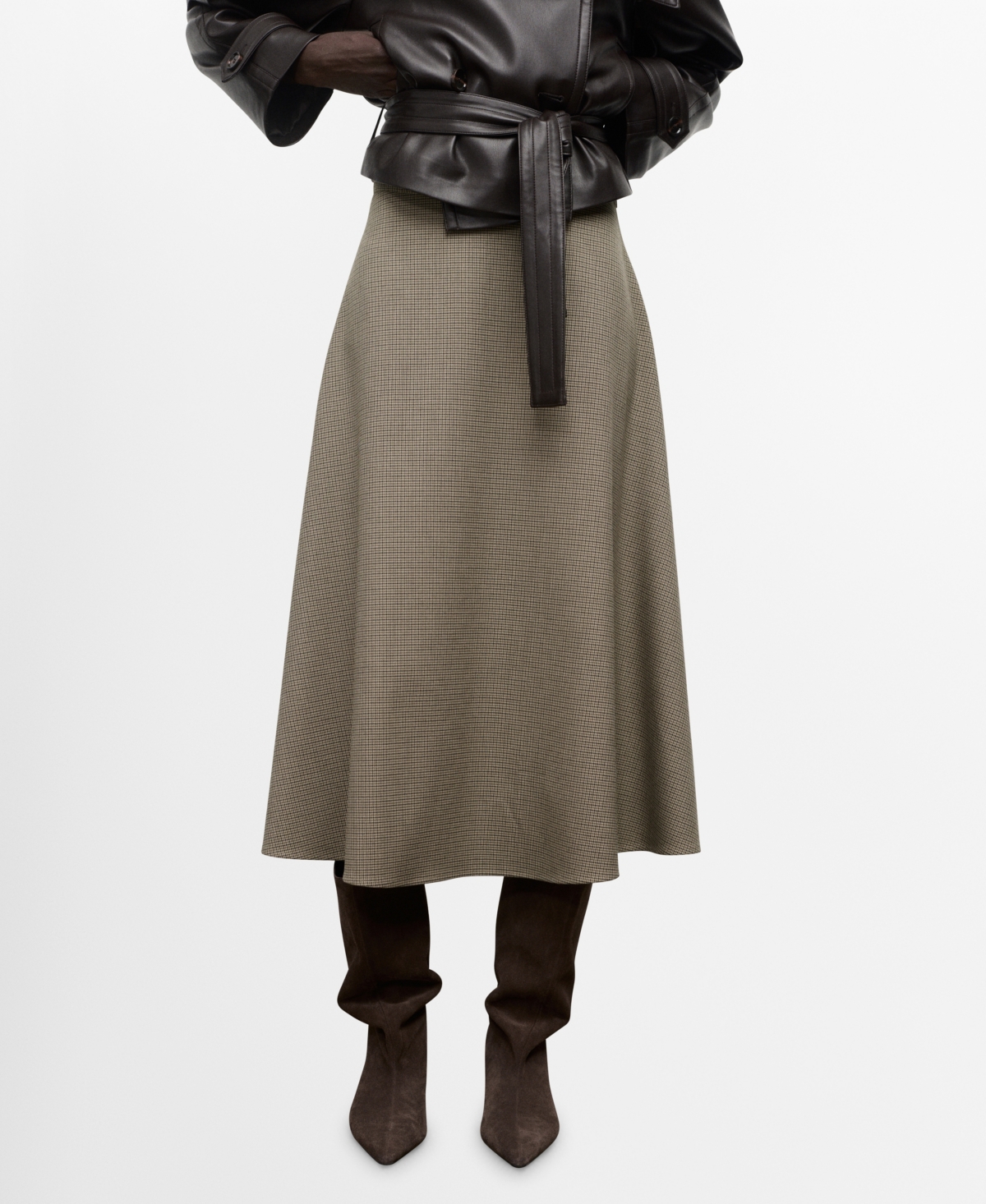 Mango Women's Houndstooth Wool-Blend Skirt