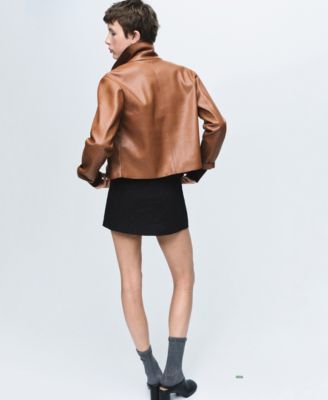 Women's Pockets Leather-Effect Jacket