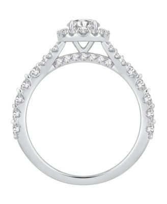 Oval Halo Engagement Ring (1-1/2 ct. t.w.) in 14k White Gold