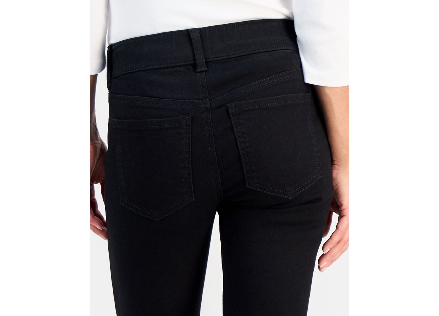 Petite High-Rise Pull-On Straight-Leg Jeans
