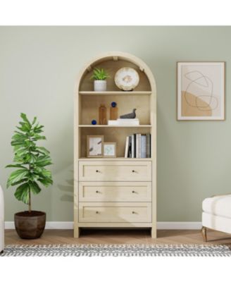 CASAINC Arched Kitchen Pantry with Adjustable Shelves,Multi-Purpose Storage Cabinet