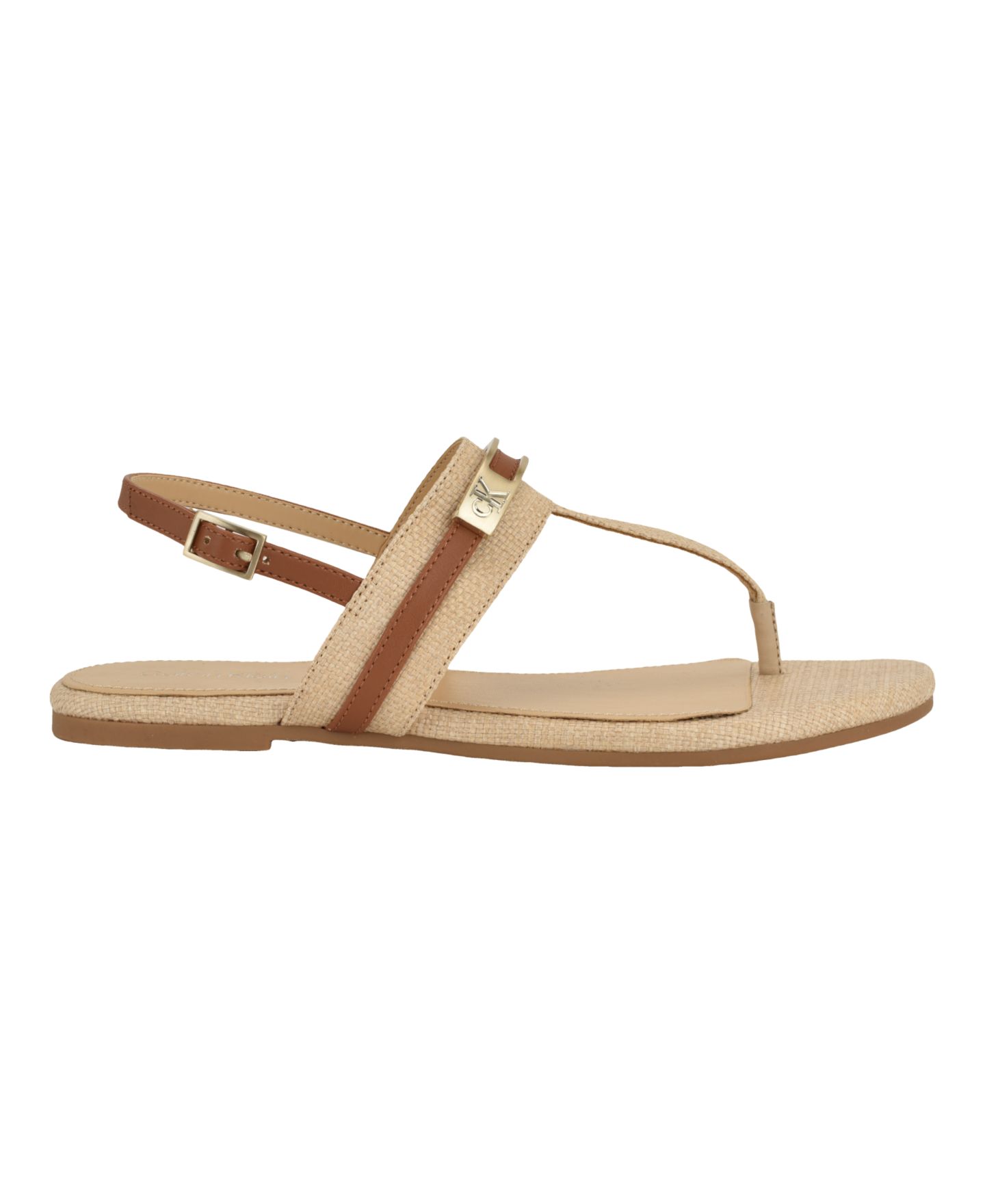 Женские сандалии Calvin Klein Bettia Flat Slingback, цвет: Бежевый / Коньячный — фото 2
