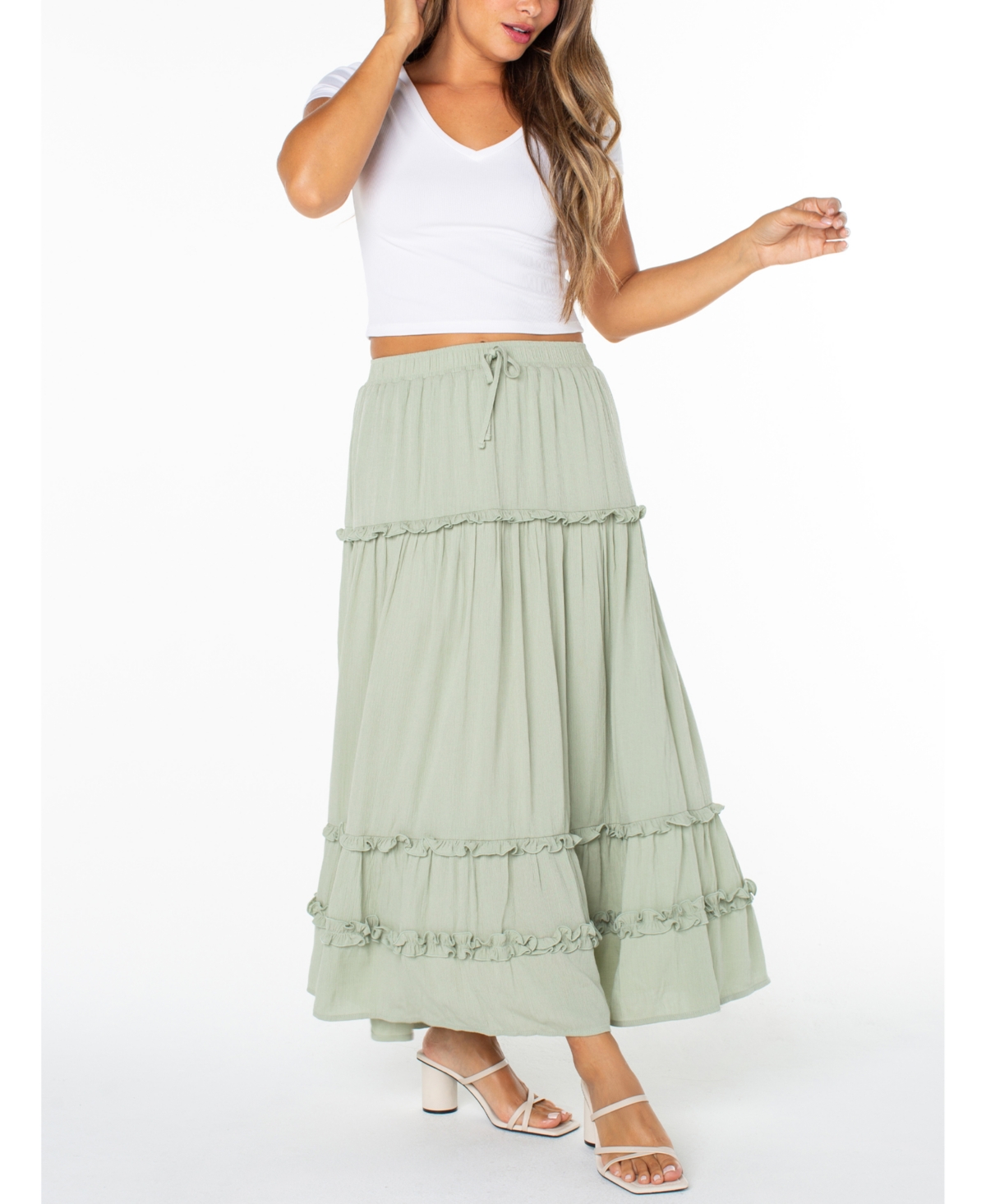 Celebrity Pink Juniors' Ruffle-Tier Maxi Skirt