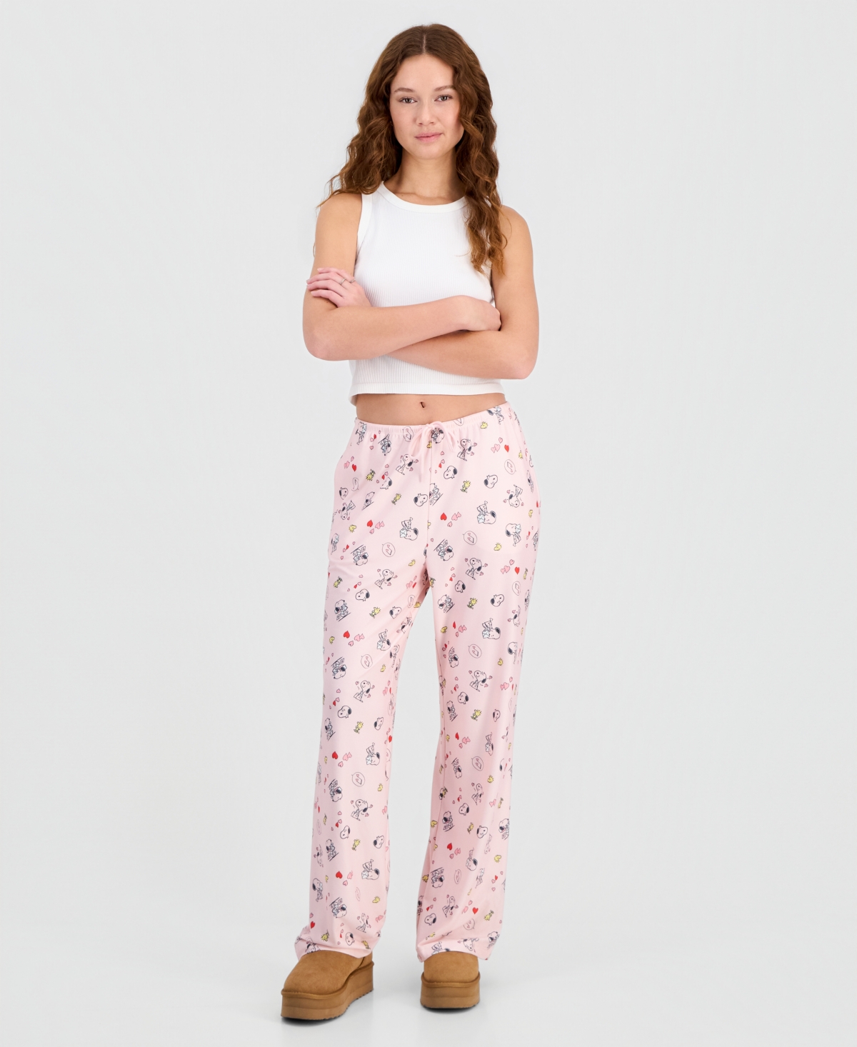 Love Tribe Juniors' Snoopy Valentine's Day Brushed Jersey Lounge Pants
