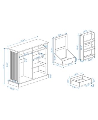 Kitchen Trash Can Storage Cabinet with 2 Drawers, Tilt-Out Trash Bin, Door & 2 Shelves for Kitchen & Living