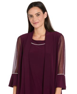 Women's 2-Piece Rhinestone Trim Detail Jacket Dress