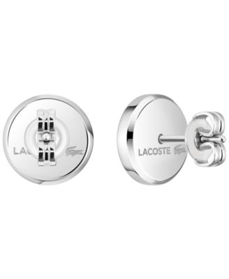 Men's Arthor Silver-Tone Stainless Steel with Enamel Crocodile Stud Earrings