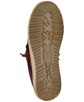 Men's Wally Cozy Plaid Slip-On Casual Moccasin Sneakers from Finish Line